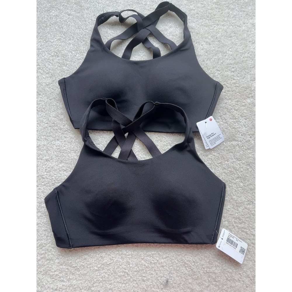 NWT Lululemon Lot Of 2 Energy Bra High Support 36C Black